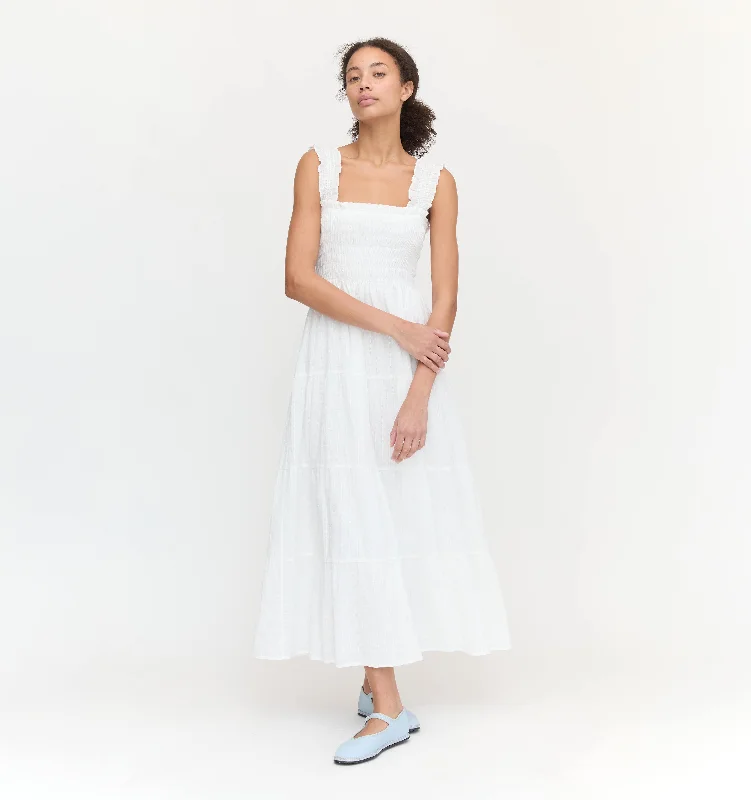 Mini dresses with belted waists for a defined silhouette The Kimmy Nap Dress - White Linear Swiss Dot Mini dresses with belted waists for a defined silhouette The Kimmy Nap Dress - White Linear Swiss Dot