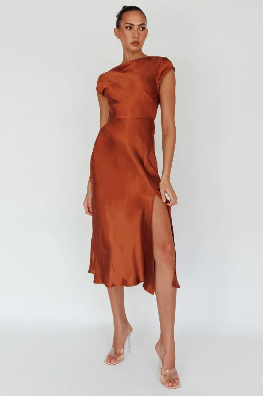 Sleeveless Women Dress in Bright Colors for Summer PartiesLucinda Twist Back Midi Dress Brown Sleeveless Women Dress in Bright Colors for Summer PartiesLucinda Twist Back Midi Dress Brown
