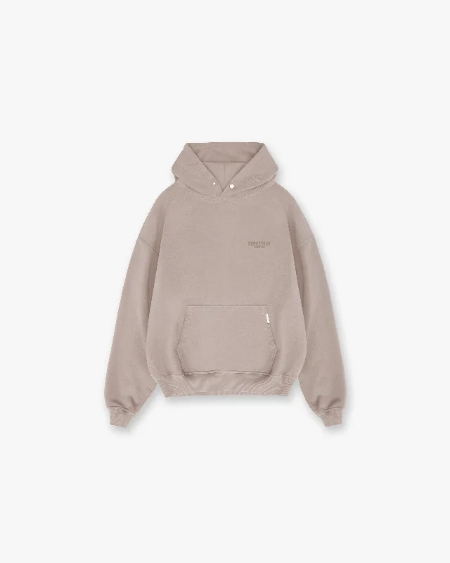 Women's cropped sweatshirt with a lace - trimmed hem for a romantic lookRepresent Owners Club Hoodie - Mushroom Women's cropped sweatshirt with a lace - trimmed hem for a romantic lookRepresent Owners Club Hoodie - Mushroom