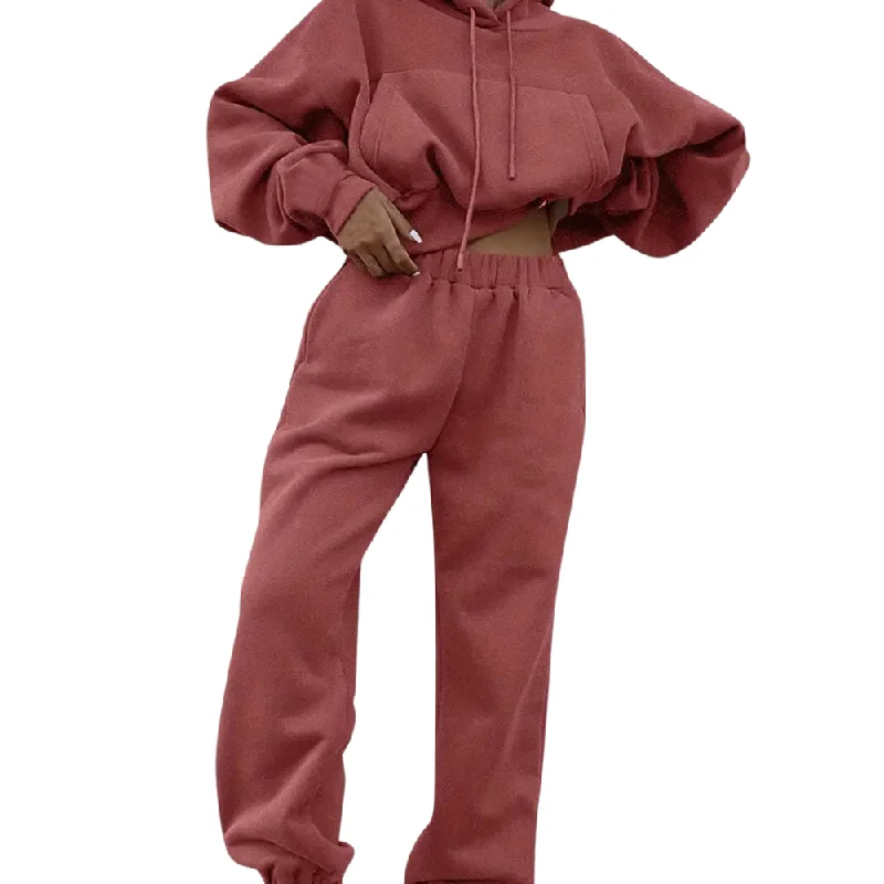Women's zip - front sweatshirt with contrast stitching for a sporty aestheticWomen's Solid Cropped Track Suit Women's zip - front sweatshirt with contrast stitching for a sporty aestheticWomen's Solid Cropped Track Suit