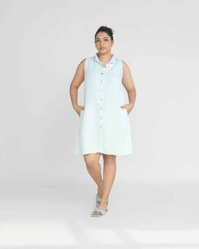 Ball Gown Women Dress with a Full Skirt for a Princess - like Look Ball Gown Women Dress with a Full Skirt for a Princess - like Look Dreaming of Blue Skies Blue Shirt Dress