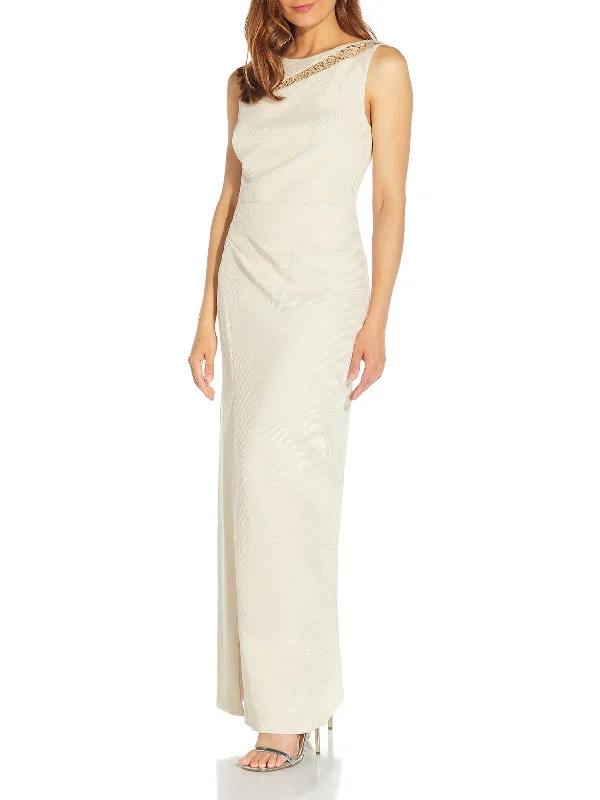 Lace - Embellished Women Dress for an Elegant and Sophisticated Appearance Lace - Embellished Women Dress for an Elegant and Sophisticated Appearance Womens Metallic Maxi Evening Dress