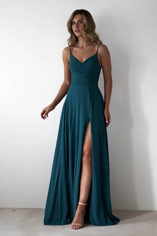 Maxi dresses with an asymmetric hem for a fashion - forward and eye - catching designLupita Chiffon Maxi Dress | Teal Maxi dresses with an asymmetric hem for a fashion - forward and eye - catching designLupita Chiffon Maxi Dress | Teal