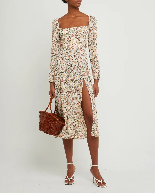Midi dresses with ruched sleeves for a more fitted and stylish arm lookLenon Dress