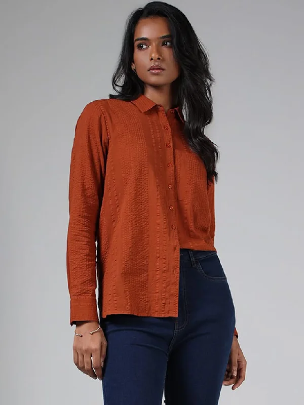 Women's pants for snowboarding Button - fly women jeans with a traditional touch LOV Rust Striped Seersucker Shirt Women's pants for snowboarding Button - fly women jeans with a traditional touch LOV Rust Striped Seersucker Shirt
